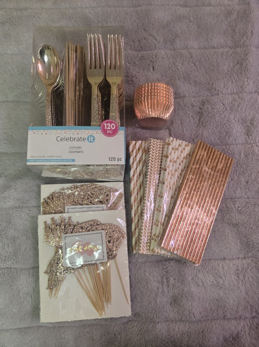 Rose Gold Party Supplies Kit